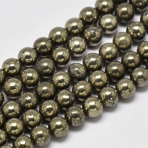 Pyrite, round bead, 6 mm, 10 pcs