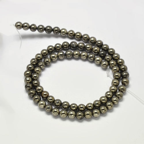 Pyrite, round bead, 6 mm, 10 pcs