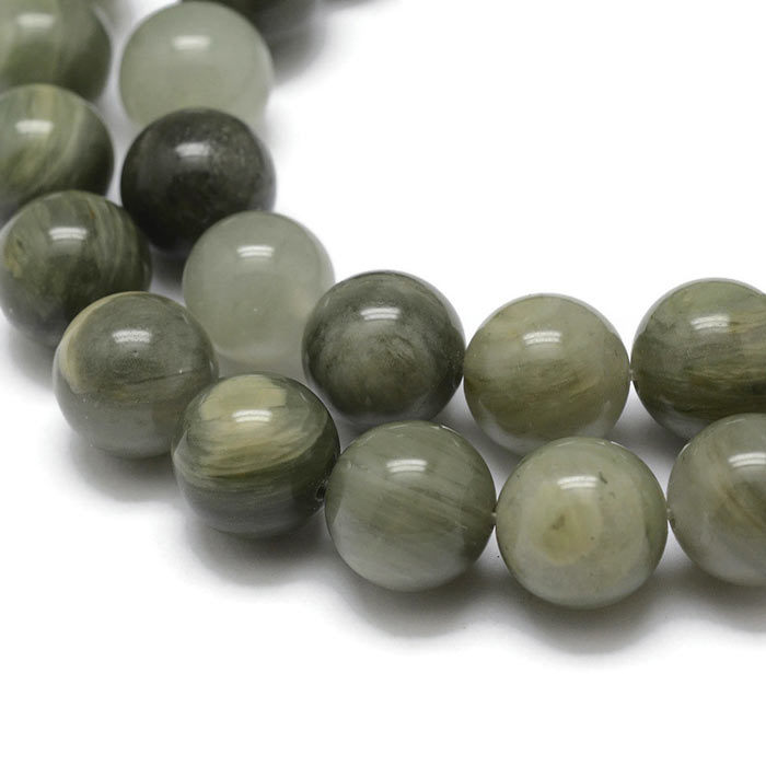 Agat, natural green, round, 6 mm, 10 pcs
