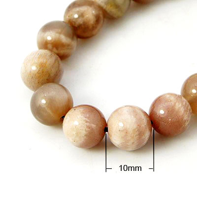 Sunstone bead, red-brown, iridescent, round, 12mm, 4pcs.