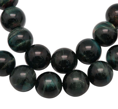 Falcon's eye, dark bluish shimmering, 8mm, 6pcs