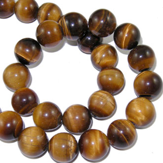 Tiger eye round bead, yellow and brown, 4mm, 20 pcs