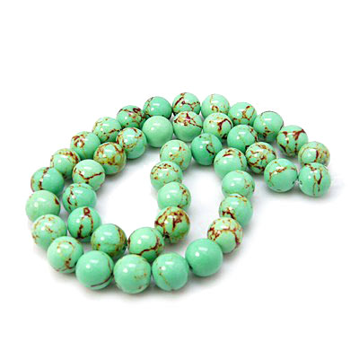 Turquoise imitation, green, dyed, round, 8mm, 6pcs