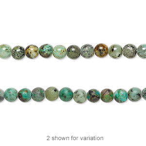 African turquise, entire strand of beads, round turquoise, 2mm, ca. 190pcs.