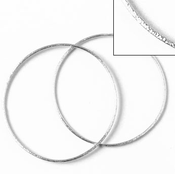 brushed flat wire ring, Sterling silver, 24/22mm, 2pcs.