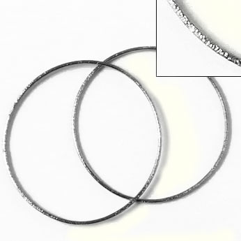 Thin brushed, black oxidised Sterling silver rings, 18mm, 2pcs.