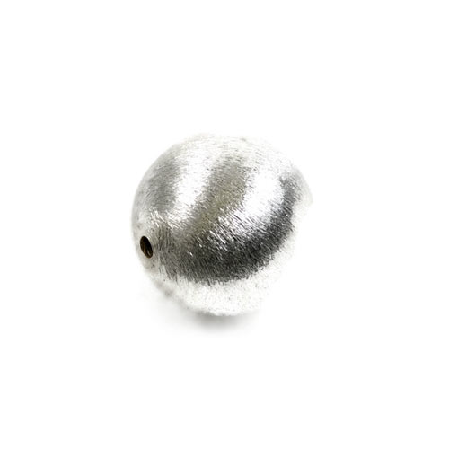 Silver bead, sturdy quality, lightly brushed, 6mm, 2pcs