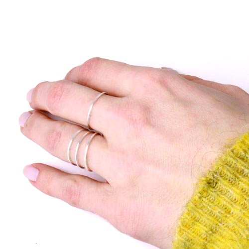 Thin Sterling silver ring, 18/16mm, 1pc.