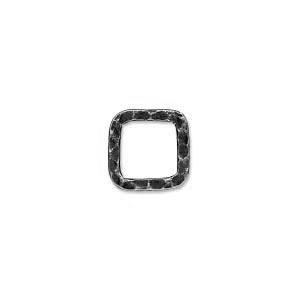 hammered rustic closed square, gunmetal, 14mm, 2pcs.