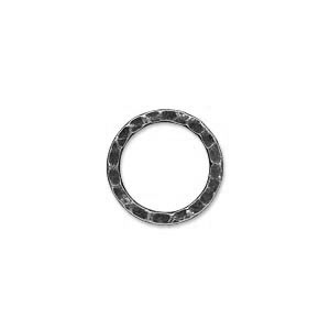 hammered rustic closed ring, gunmetal, 16mm, 2pcs.