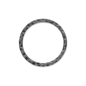 hammered rustic closed ring, gunmetal, 25mm, 2pcs.