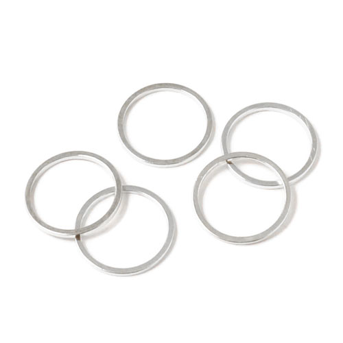 Ring, silver plated brass, closed, flat wire, 14x1mm, 10pcs