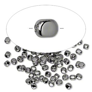Rounded square, black brass, 3mm, 100pcs.