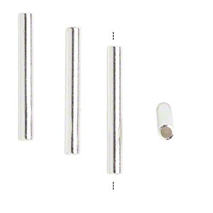 Silverplated brass, straight tube, 16x2mm, 100pcs.