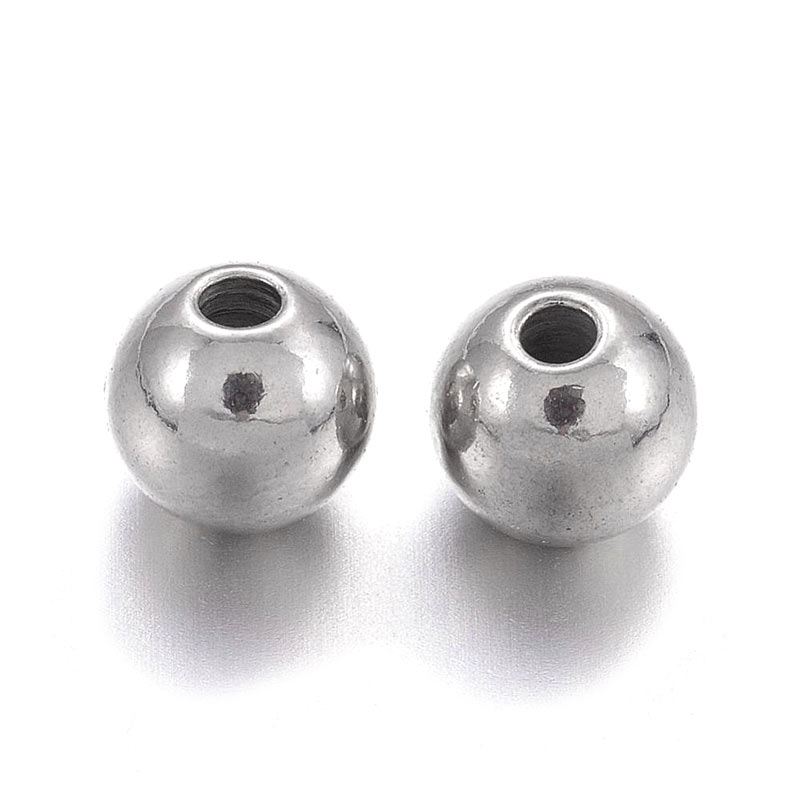 Bead of stainless steel, small, through-drilled, 4mm, 1.2mm hole, 10pcs.