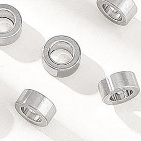 Simple tube ring bead, steel bead, simple 10x4mm, 6mm hole, 2pc.