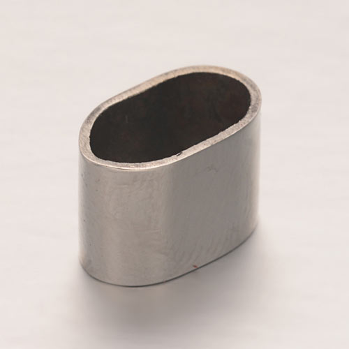 Ring/spacer bead, oval, stainless steel, 9x5.5mm, 2 pcs.