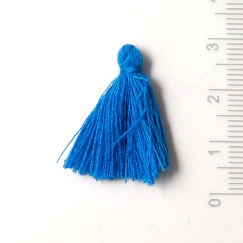 Tassel, small, blue, 25mm, 1pc.