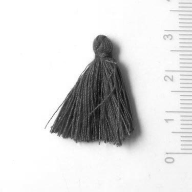 Tassel, small, dark grey, 25mm, 1pc.