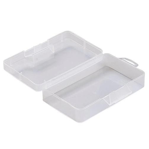 Organizer box with 1 compartment and lid, clear plastic, 14.5x9x4cm, 1pc