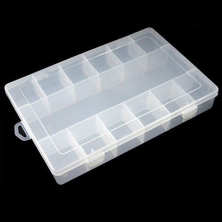 Organizer box, plastic, with 12 adjustable compartments, 27.5x18.5x4.5cm, 1pc.