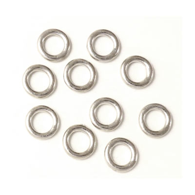 Oxidised silver-coloured bead, ring, 10, 20pcs.