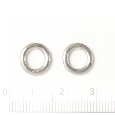 Oxidised silver-coloured bead, ring, 10, 20pcs.