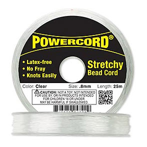 Elastic cord, Powercord, clear, spool, 0.4mm, 25m, 1 spool