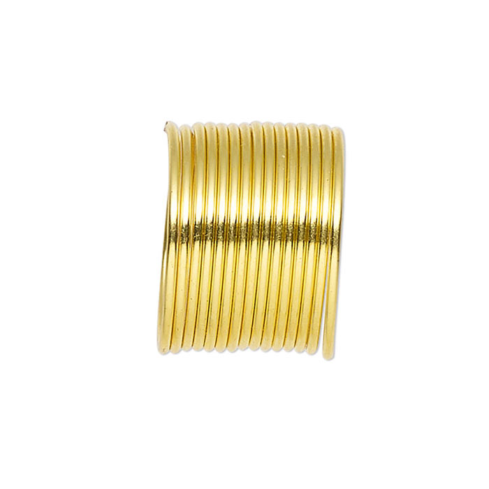 Memorywire, gilded steel, 18mm diameter for rings, thickness 0.65-0.75mm. 48 loops.