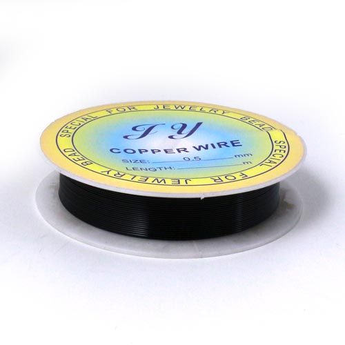 Black copper wire on flat spool, 0.8mm, 3 metres