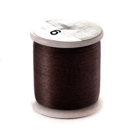 Miyuki beading thread, size B, color code 6, dark brown, 50m