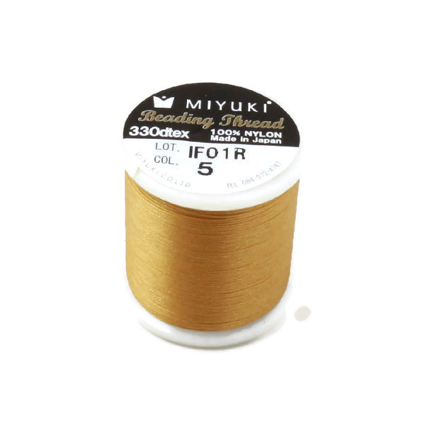 Miyuki beading thread, size B, color code 5, golden, 50m