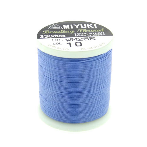 Miyuki beading thread, size B, color code 10, light blue, 50m