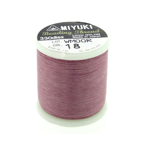Miyuki beading thread, size B, color code 18, rose, 50m