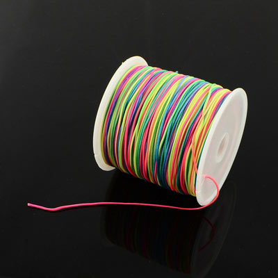 Nylon cord round, rainbow, 0.9mm, 2m.
