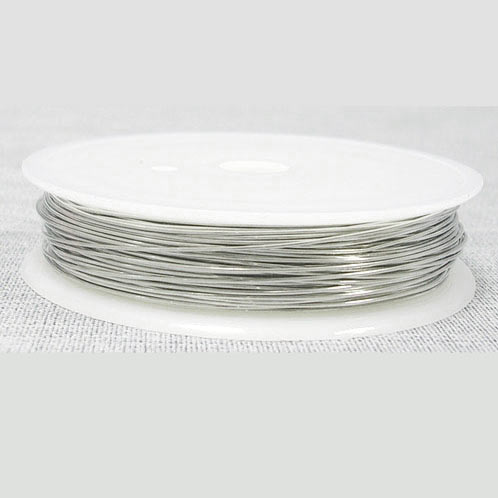 Silver-plated copper wire on flat spool, 0.4mm, 15 meter