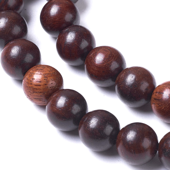Wooden bead, round, coconut brown, 10mm, 10pcs.