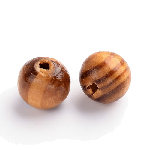 Wooden bead, round, pine, 8mm, 10pcs.