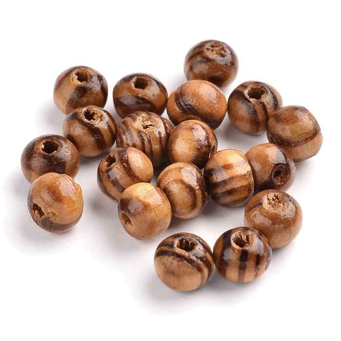Wooden bead, pine, round, ca. 6mm, 20pcs