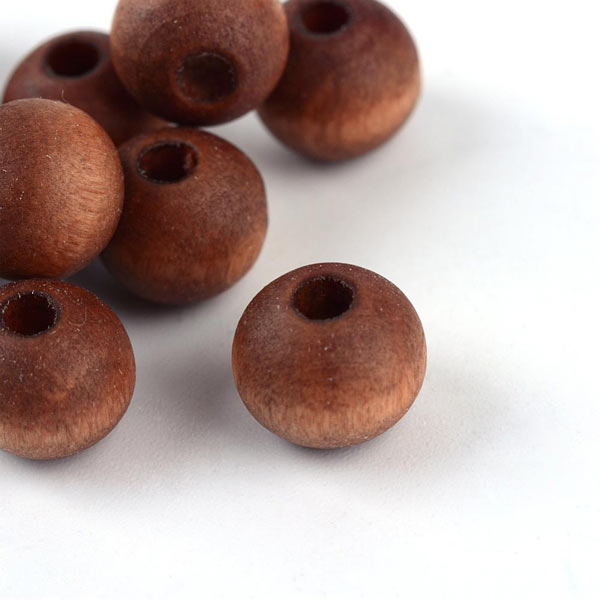 Wooden bead, brown, ca. 8x7mm, Hole size 2mm, 10pcs