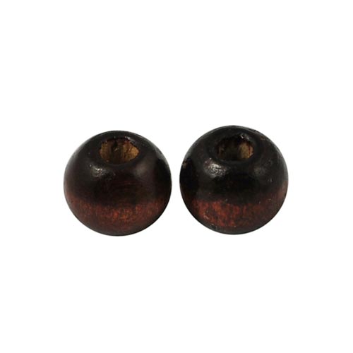 Wooden bead, dark brown, round, 6mm, 10pcs.