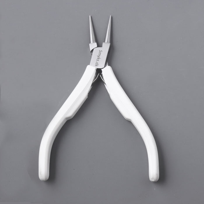 Round-nose pliers, with 1,5 mm cone tips, white, 12x9cm, 1pc