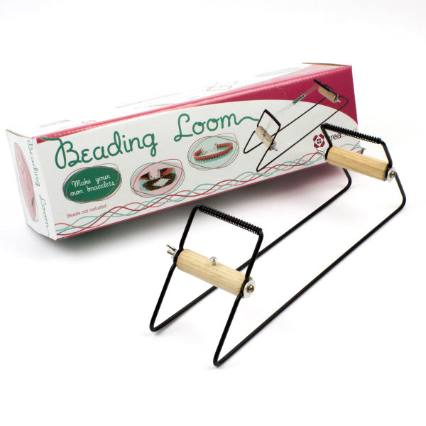 Beading Loom, wood and metal, with rollers, 30x9x7.5cm, 1pc.