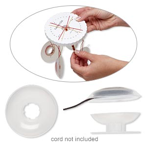 Bobbins, soft plastic, handy for kumihimo-style braiding, 4pcs.