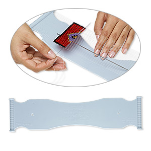 Beading loom, flexible braiding board, blue, plastic and steel