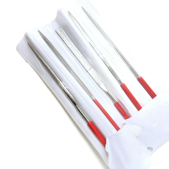 5-piece bead reamer set, diamond dust coated steel, 14cm, 1 set.