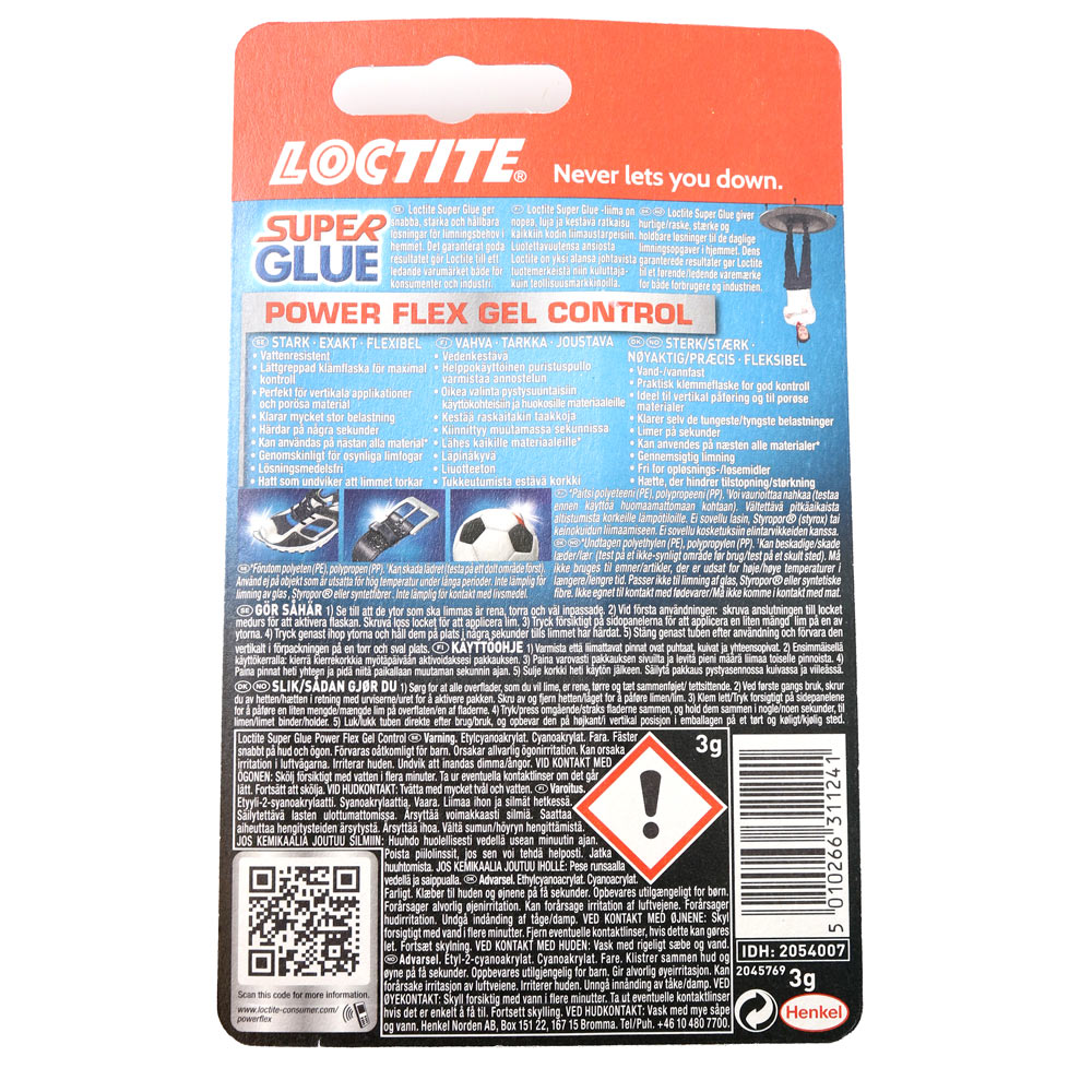Loctite glue 454, Super Attak Gel, 3 grams in a plastic container with pump function