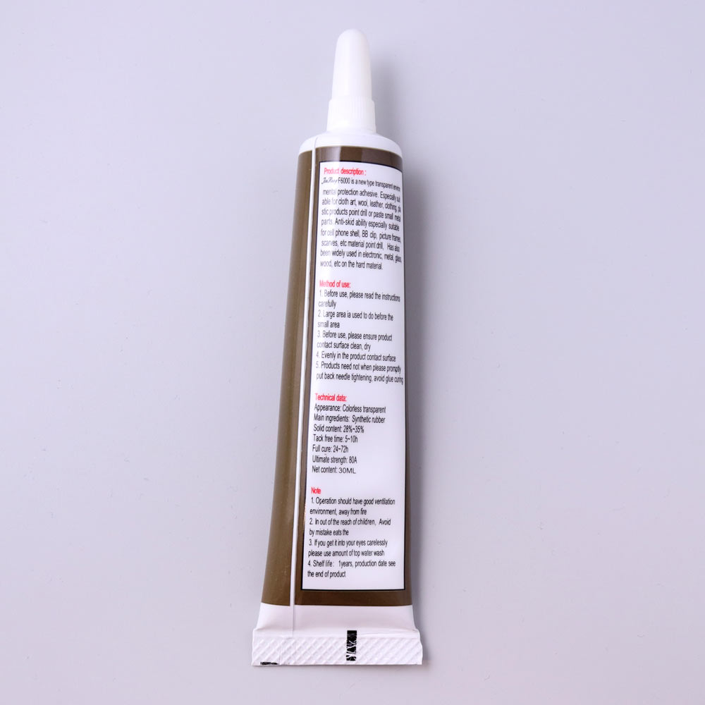 Strong clear glue, F6000, thick and flexible, Suitable for household and hobby, 30 ml.