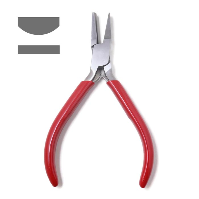 Rail pliers for jewelry making, red handle, steel, strong quality, 1pc