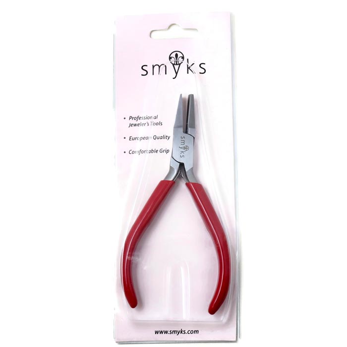 Rail pliers for jewelry making, red handle, steel, strong quality, 1pc